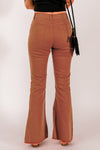 High Waist Button Fly Flared Jeans