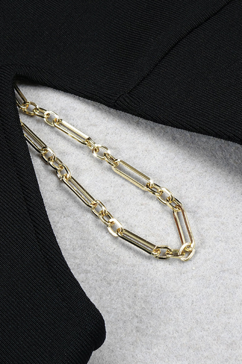 Chain Detail Cutout Sheath Dress